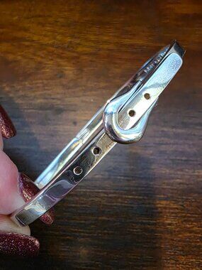 Vintage Mexico Sterling Silver 925 Buckle Bangle Bracelet Hinged 18.5 grams